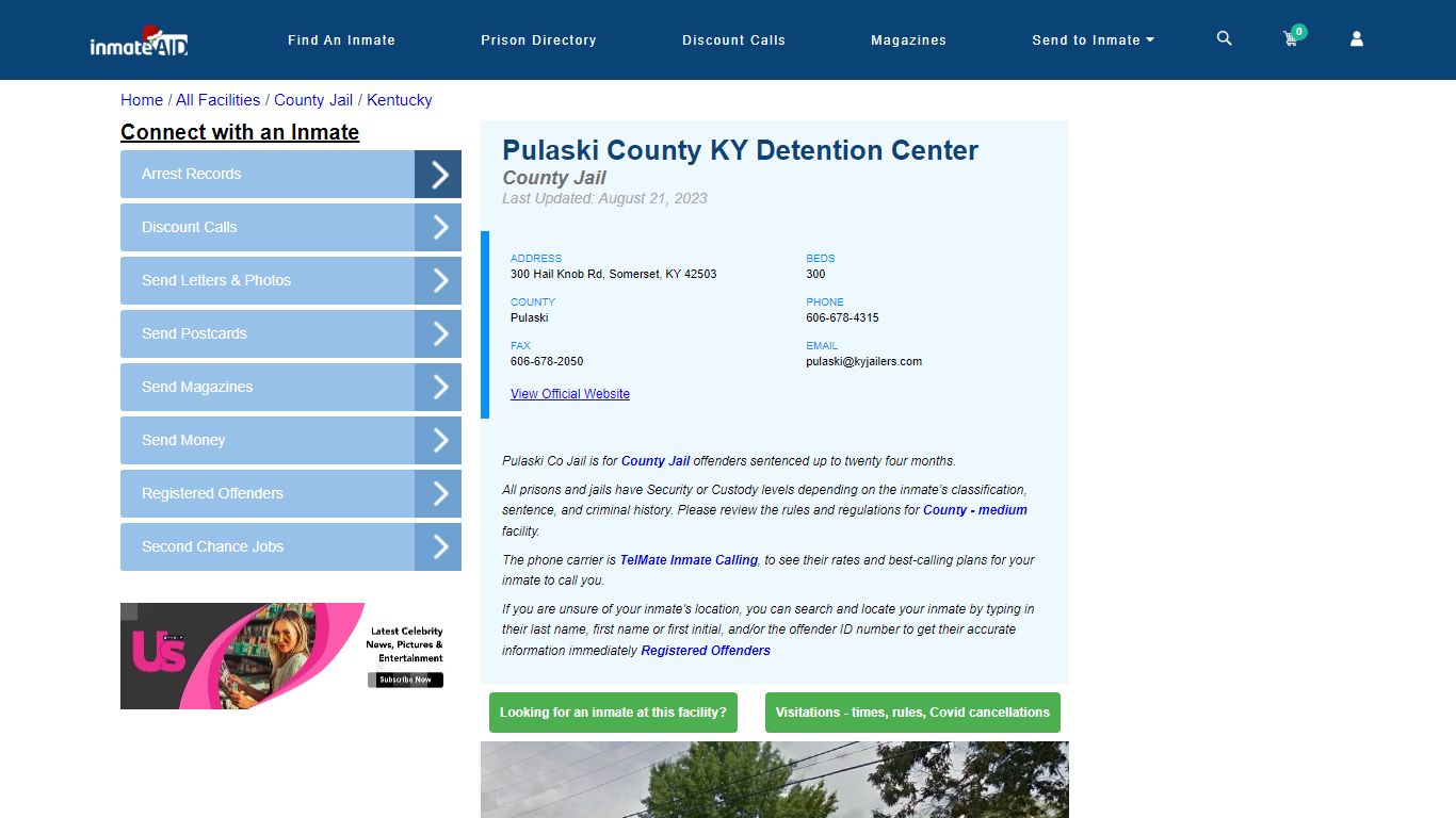 Pulaski County KY Detention Center - Inmate Locator - Somerset, KY
